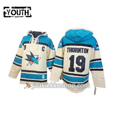 Lapsille NHL San Jose Sharks Joe Thornton 19 Cream Sawyer Hooded Sweatshirt